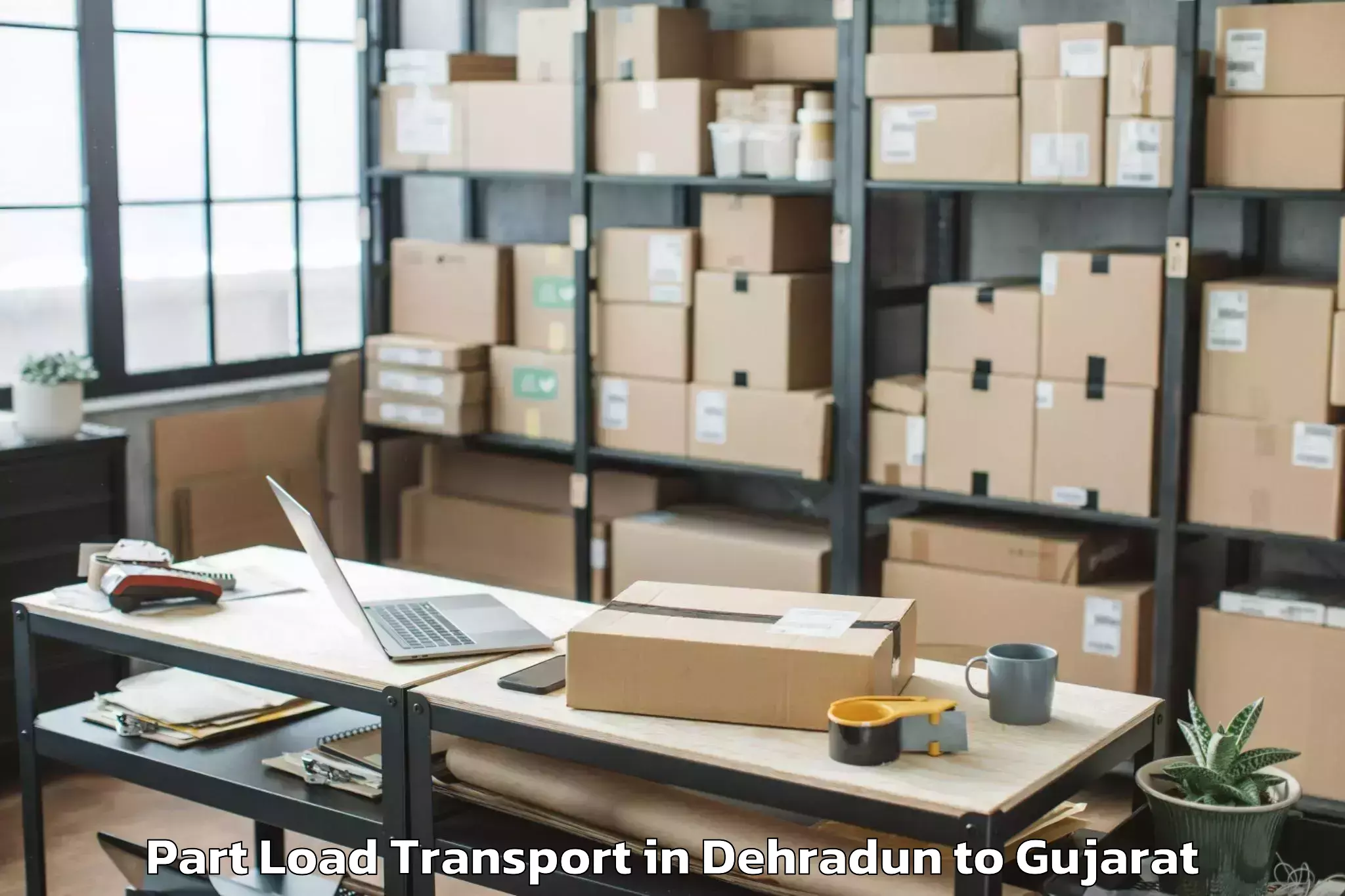 Expert Dehradun to Netrang Part Load Transport